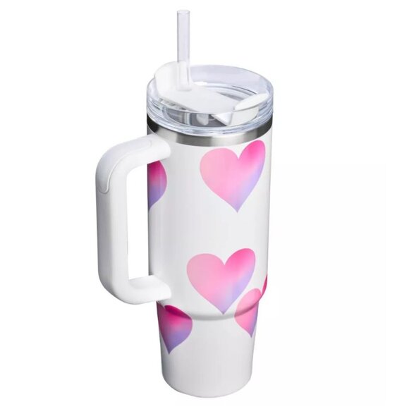 Stanley X Target Valentine's Day 30 oz Quencher Tumbler Frost Heart Gradient - Picture 4 of 9